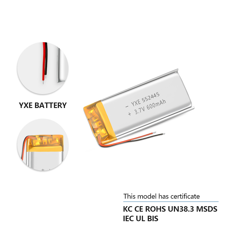 3.7 V Li-ion Battery 552445-600mah